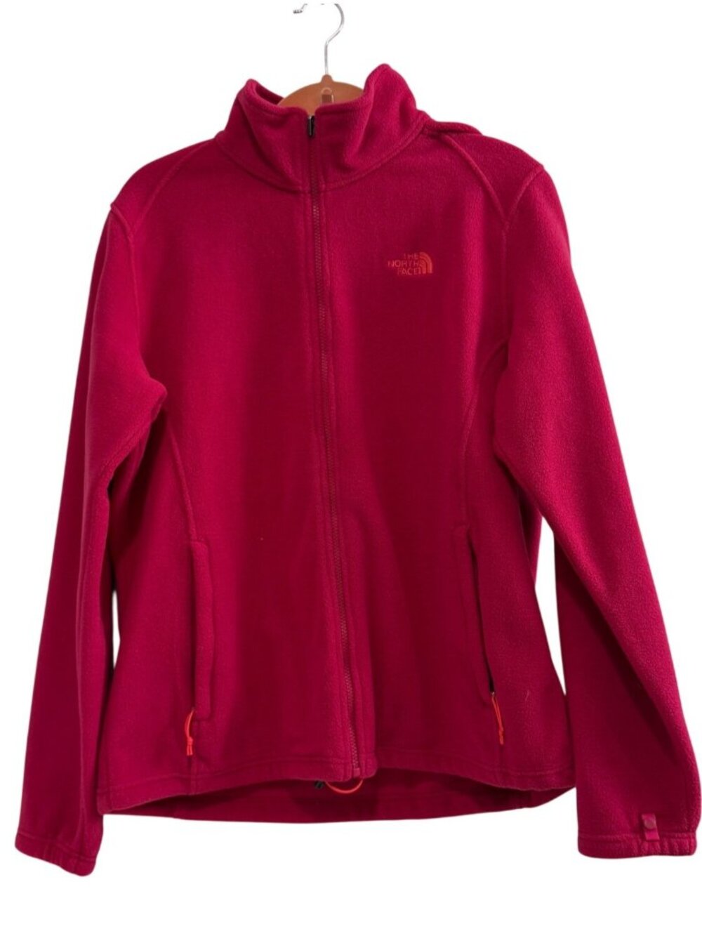 The North Face Pink Fleece Full-Zip Jacket Lightweight Warm Outerwear Womens XL